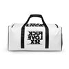 FUCK.LOVE.SEX White Duffle Bag