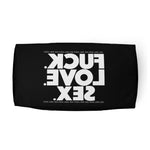 FUCK.LOVE.SEX. Black Duffle Bag