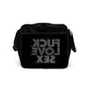 FUCK.LOVE.SEX. Black Duffle Bag