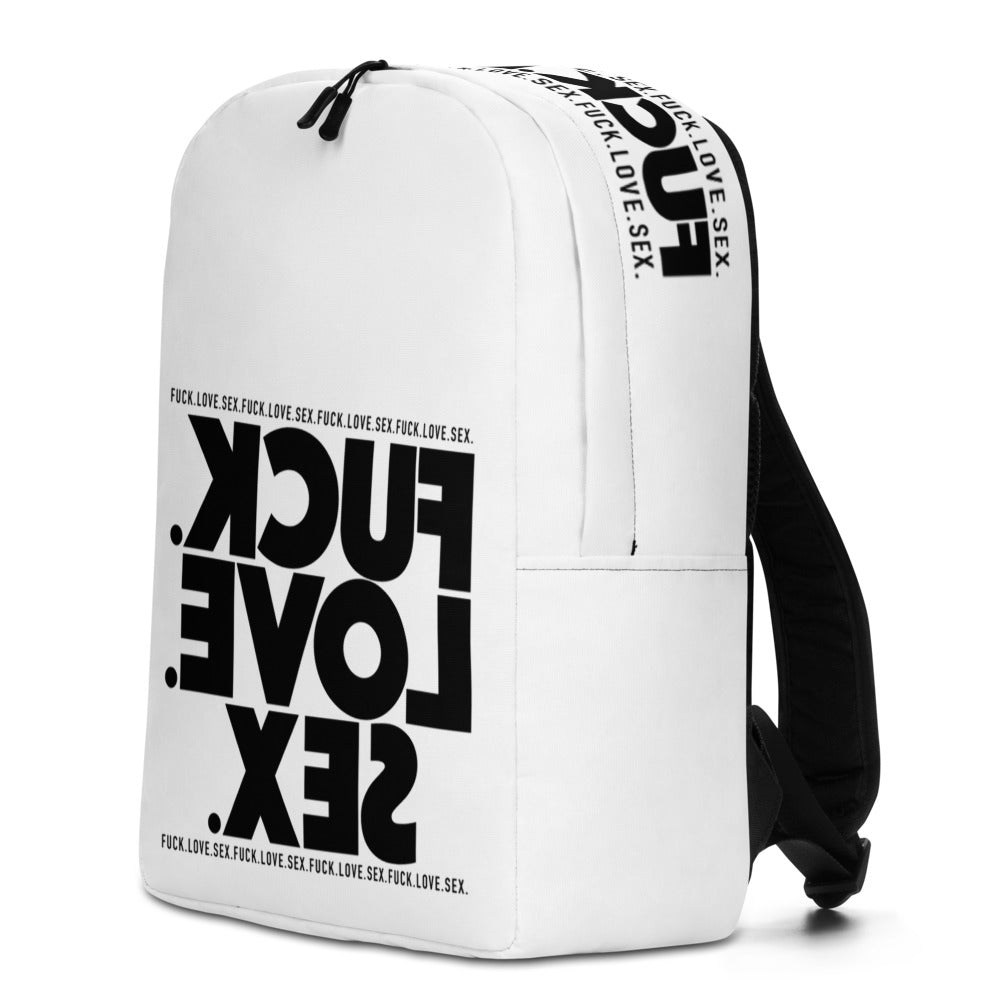 FUCK.LOVE.SEX. White Backpack