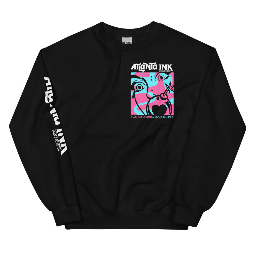 ATLANTA INK x LOVE BOMB Black Sweatshirt